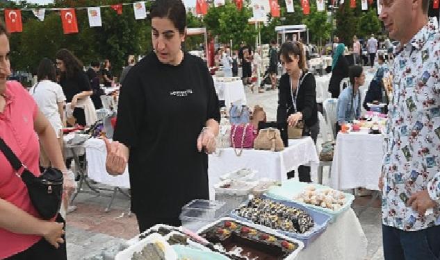 Kemer’de üreten ev hanımları kermesi yapıldı