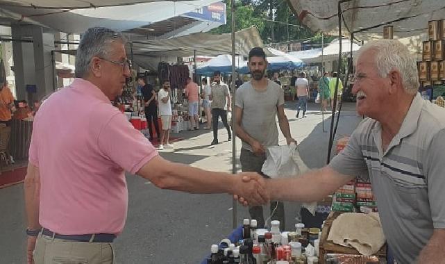 Başkan Topaloğlu’ndan pazar esnafına ziyaret