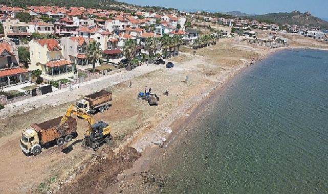 Cunda Arka Deniz iş makineleriyle baştan sona temizlendi