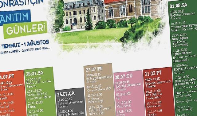 Boğaziçi Üniversitesi Tanıtım Günleri 24 Temmuz-1 Ağustos’ta Güney Kampüs’te gerçekleşecek