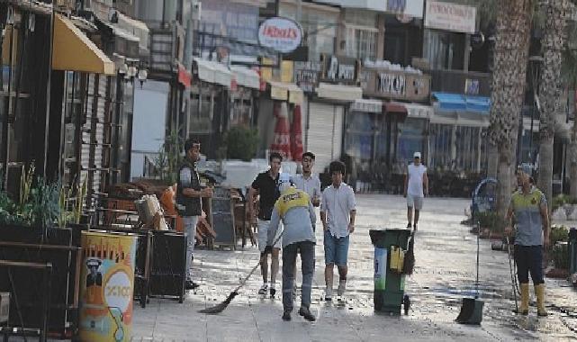 Didim’de temizlik ekiplerinden sabah mesaisi 