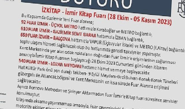 ESHOT’tan İZKİTAP Fuarı için ulaşım takviyesi