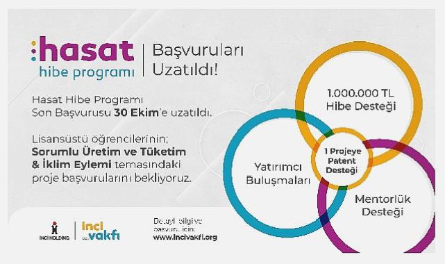 İnci Vakfı, Hasat Hibe Programı’nın  son başvuru tarihi 30 Ekim 2023’e uzatıldı