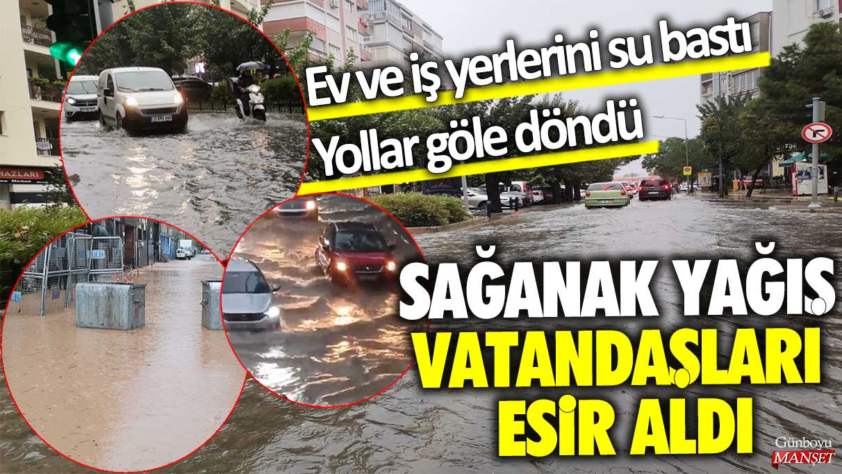 İzmir’de şiddetli yağış nedeniyle vatandaşlar yollarda mahsur kaldı: Yollar sular altında kaldı, ev ve iş yerleri su altında kaldı