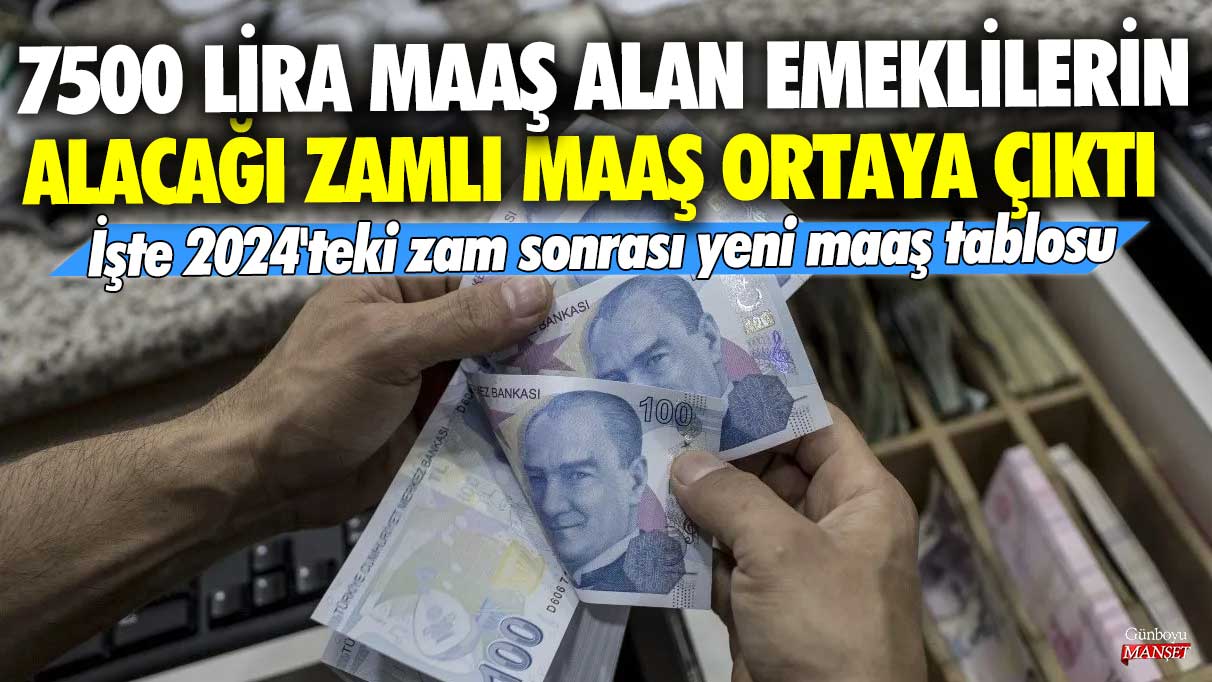 SSK ve Bağ-Kur emeklilerinin 2024’teki zam sonrası alacağı maaşlar belli oldu! 7500 lira maaş alan emeklilerin yeni maaş tablosu açıklandı.