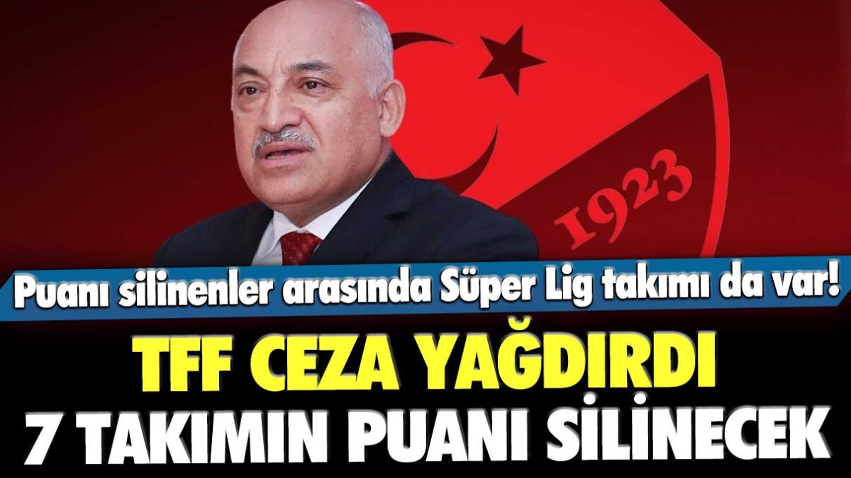 TFF, 7 kulübe puan silme cezası verdi! Süper Lig’den de bir takım da cezalandırıldı…