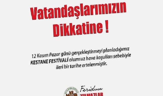 Beydağ’da Kestane Festivali olumsuz hava koşulları nedeniyle ileri bir tarihe ertelendi