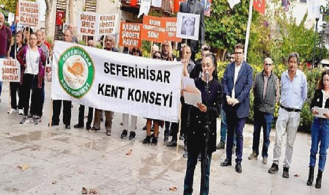 Kadın cinayetleri Seferihisar’da protesto edildi