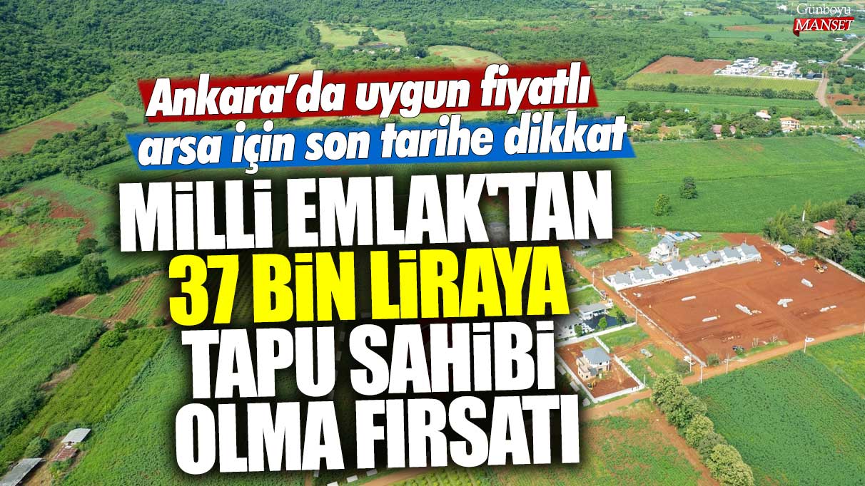 Milli Emlak tarafından 37 bin liraya tapu alma fırsatı: Başkent Ankara’da uygun fiyatlı arsa için son tarih önemli