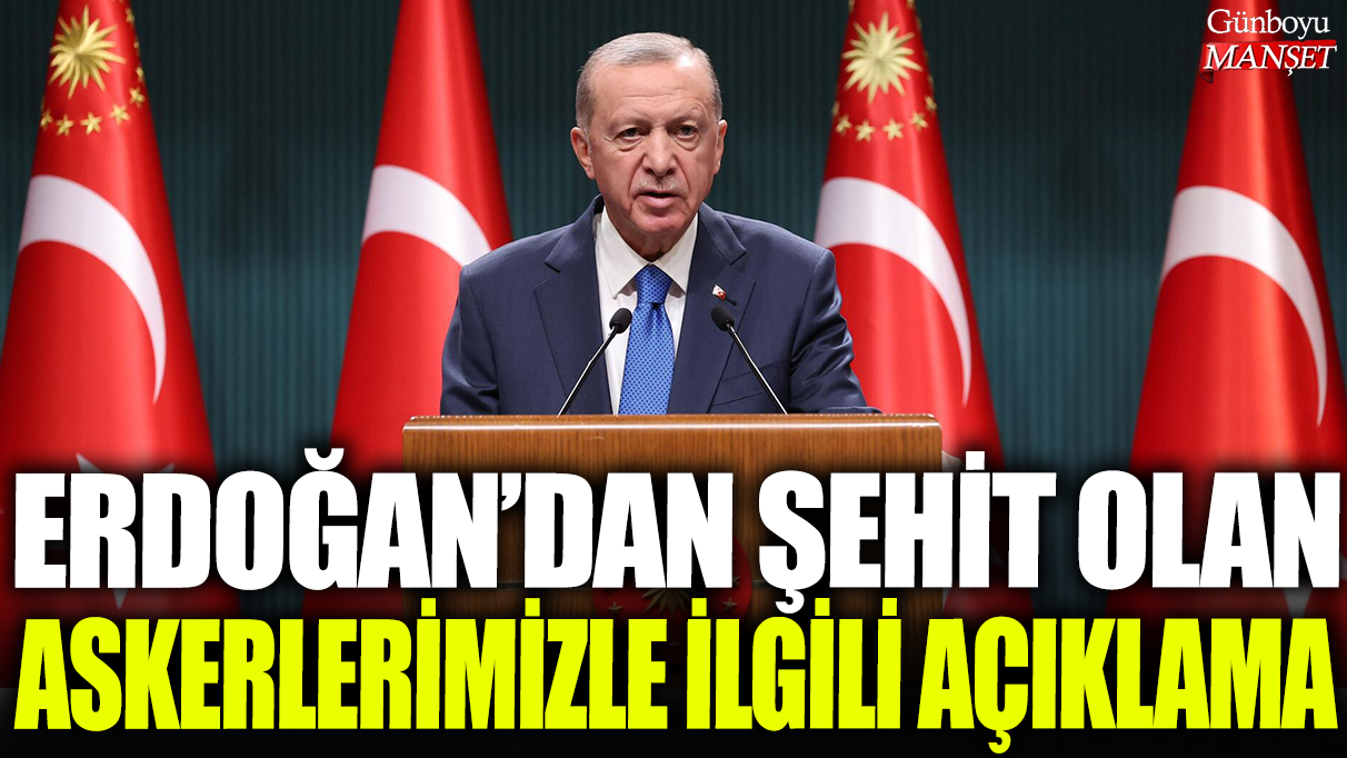 Erdoğan, şehit olan askerlerimiz hakkında açıklama yaptı