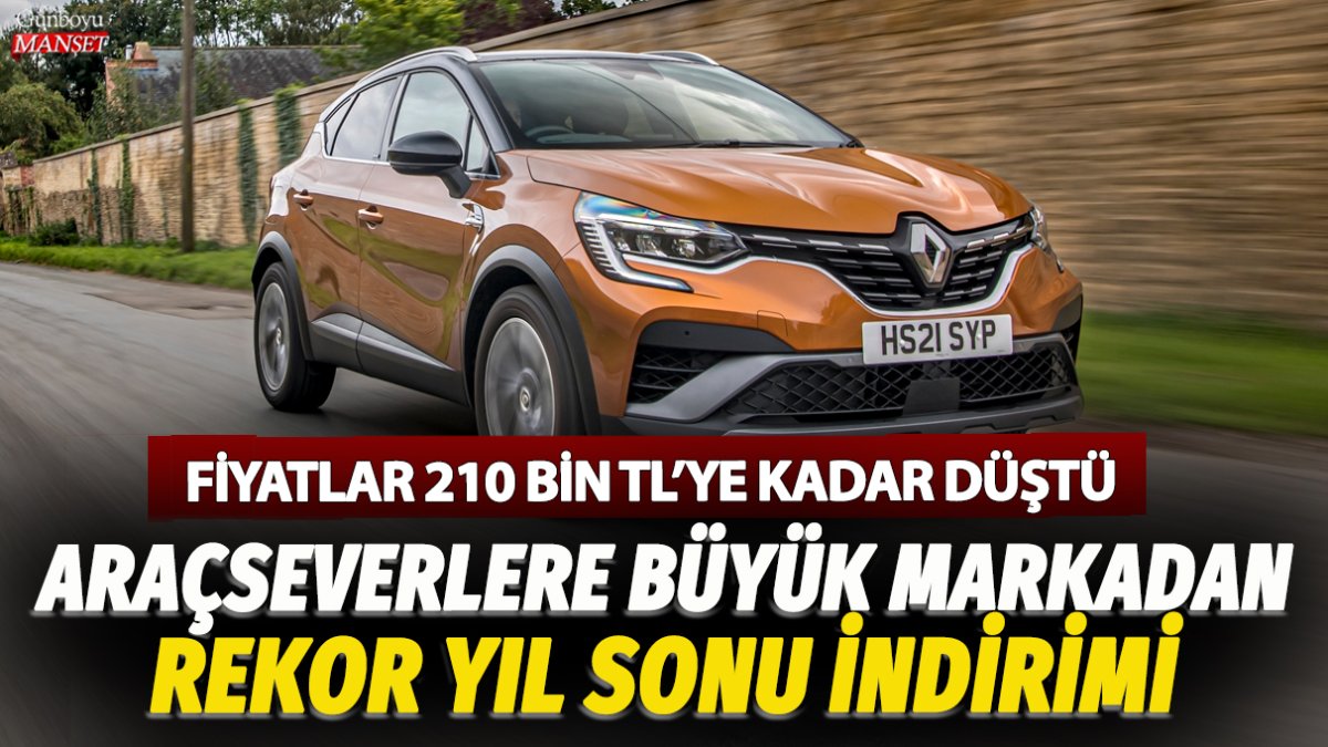 Renault Captur için büyük markadan rekor yıl sonu indirimi! Araçseverler için fiyatlar 210 bin TL’ye kadar düşüyor