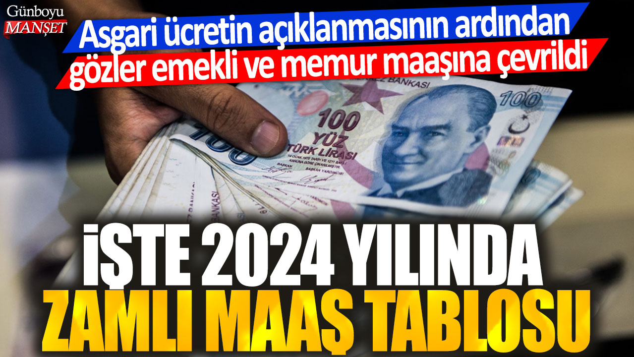 Asgari ücret açıklandı, şimdi gözler emekli ve memur maaşlarına çevrildi: İşte 2024 yılı için zamlı maaş tablosu