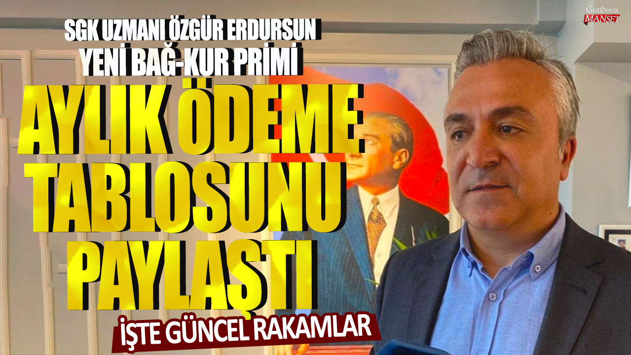 SGK uzmanı Özgür Erdursun, yeni Bağ-Kur primi aylık ödeme tablosunu duyurdu: İşte son rakamlar…