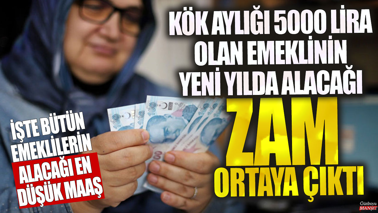 Yeni yılda emeklilerin en düşük maaşı belirlendi: 5000 lira olan kök aylığına zam yapıldı! SSK, Bağ-Kur ve tüm emeklilerin alacağı yeni maaşlar açıklandı.