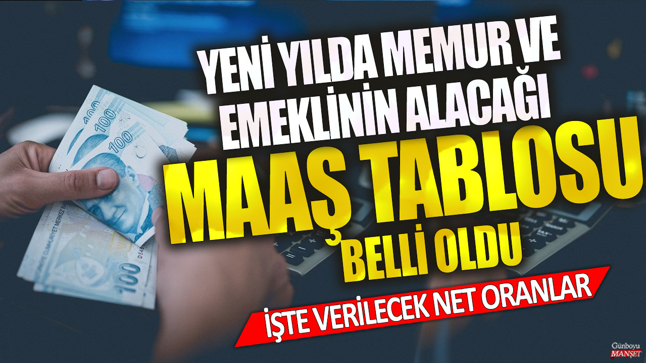 Yeni yılda memur ve emeklinin alacağı maaş tablosu açıklandı! İşte net oranlar