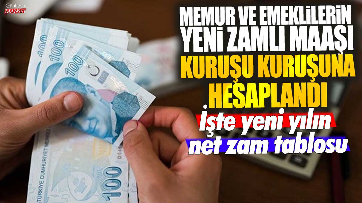 Memur ve emeklilerin yılın yeni zamlı maaşları kuruş kuruş hesaplandı! İşte net zam tablosu