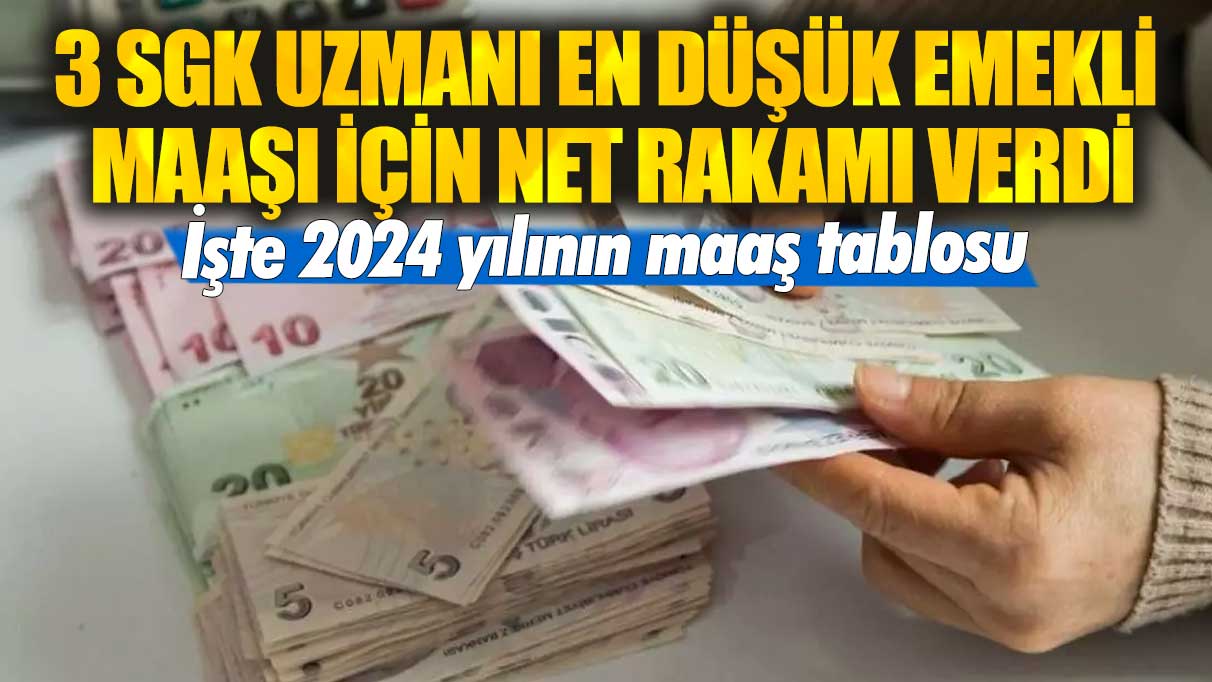 3 SGK uzmanı, 2024 yılı için en düşük emekli maaşının net rakamını açıkladı