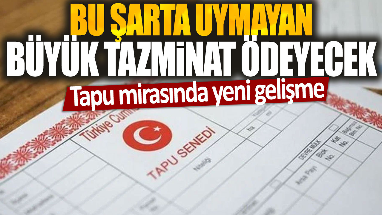 Tapu mirasında yeni kurallar: Şartlara uymayanlar tazminat ödeyecek