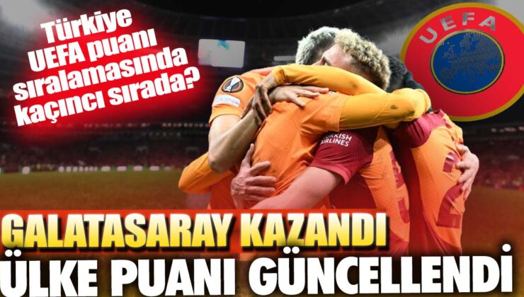 Galatasaray’ın galibiyetiyle Türkiye’nin UEFA puanı sıralaması değişti, sıra kaç oldu?