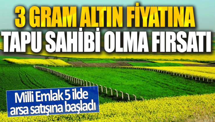 Milli Emlak tarafından 5 ilde arsa satışı başladı, 3 gram altınla tapu sahibi olma fırsatı!