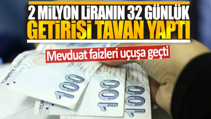 Mevduat Faizleri Yükselmeye Devam Ediyor: 2 Milyon Liranın 32 Günlük Getirisi Arttı