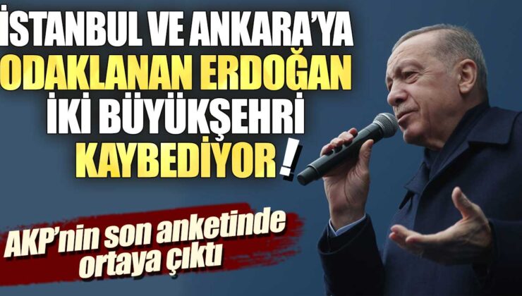 AKP’nin son anketine göre, Erdoğan İstanbul ve Ankara’yı kaybediyor – odak noktası büyükşehirlere kayıyor!