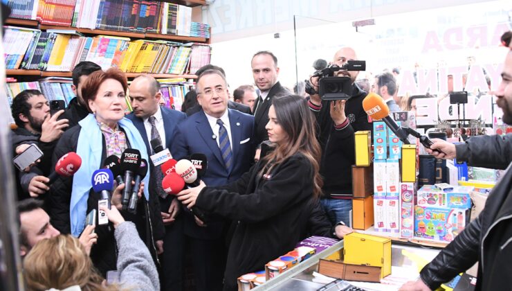 İYİ Parti lideri Akşener, Çankaya’daki esnafı ziyaret etti.