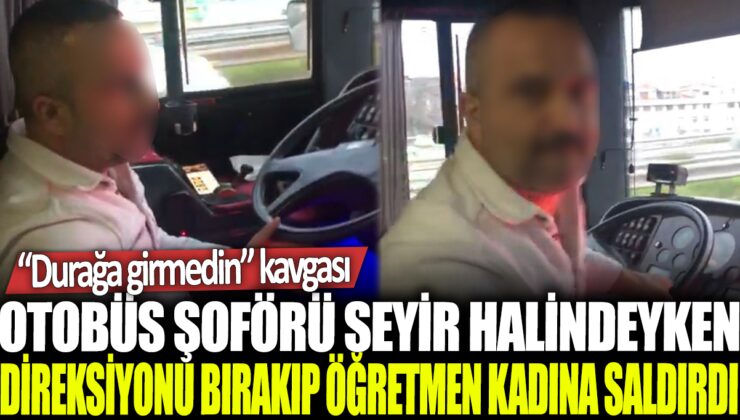 Sultanbeyli’de bir otobüs şoförü seyir halindeyken kontrolü kaybedip öğretmen kadına saldırdı.