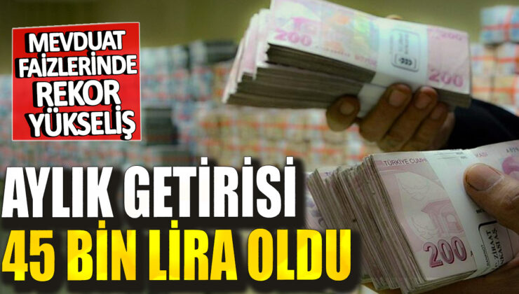 Mevduat Faizlerinde Tarihi Yükseliş! Aylık Getirisi 45 Bin Lira Oldu