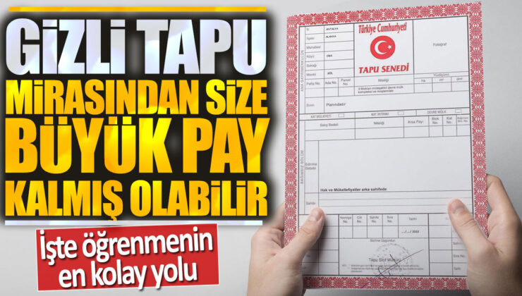 Gizli Tapu Mirası: İşte Size Büyük Pay Kalmış Olabilecek En Kolay Yolu Öğrenin!