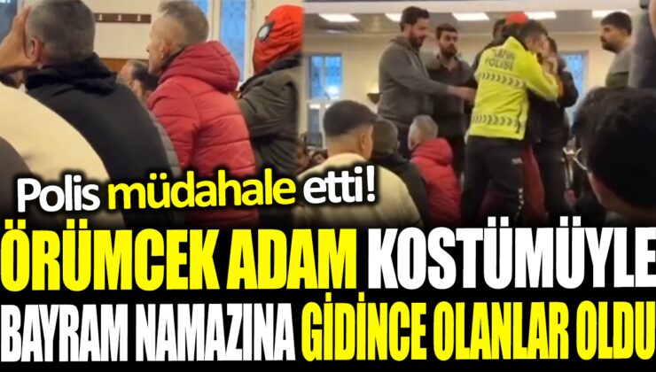 Örümcek Adam kostümlü muhabir camide panik yarattı!