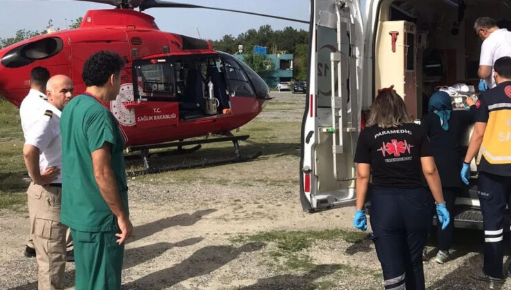 Kalp hastalığı bulunan bebek, Ankara’ya helikopter ile nakledildi.