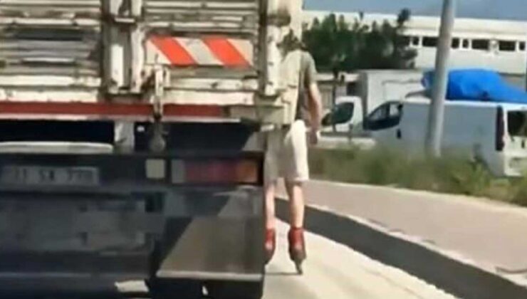 Bursa’da Korku Dolu Görüntü! Trafikte Genç Kamyona Tutundu ve Tehlikeyi Davet Etti