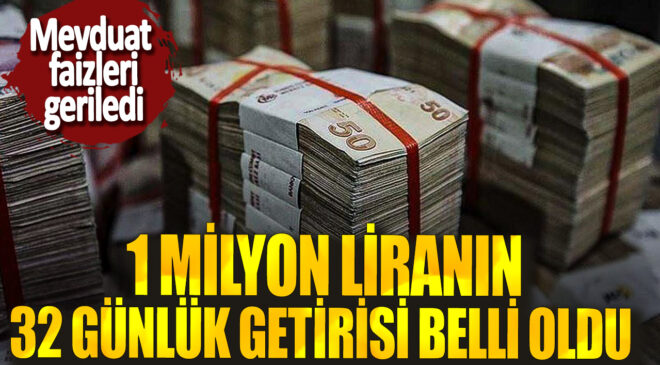 1 Milyon Liranın 32 Günlük Getirisi Belli Oldu: Mevduat Faizleri Geriledi!